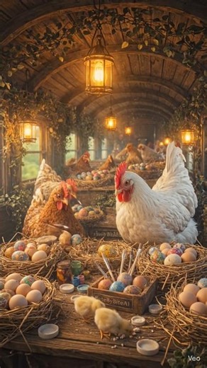 Chicken Train Across Golden Fields 🐔🚂✨ | Cinematic Fantasy Short