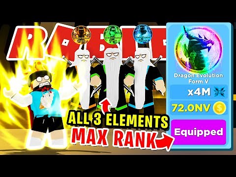 I GOT *MAX RANK* & ALL 3 ALTAR OF ELEMENTS TO BEAT THE GIANT BULLY IN ROBLOX NINJA LEGENDS!!