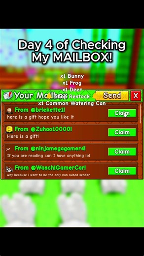 Day 4 of Checking my MAILBOX in Grow A Garden 2 #growagarden2 #shorts