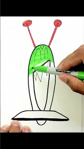 Aprende a Dibujar y Colorear Al Marciano Furioso de Pocoyó 👽👽👽👽| DIBUJOS para niños | Pocoyó #Shorts