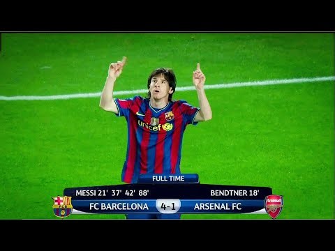 Lionel Messi Unstoppable vs Arsenal 2009/2010 || English Commentary ||