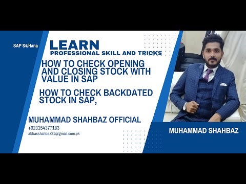 How to check Opening and closing stock in SAP | How to check backdated stock in SAP | Valuated Stock