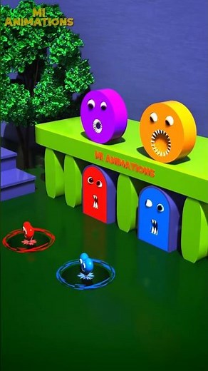 👉 Cute Circle Monsters 💖💖💖 | Satisfying 3D Animation | MI Animations #Shorts
