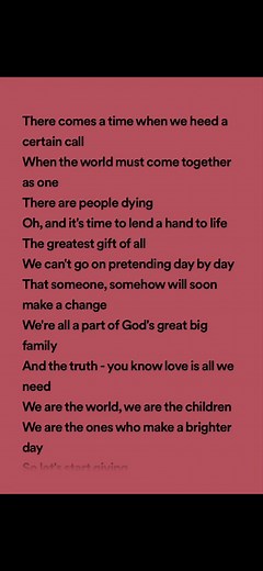 We Are the World Song and Lyrics
