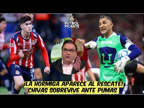 AGÓNICO. CHIVAS RESCATA EL EMPATE ante PUMAS con DOBLETE de LA HORMIGA GONZÁLEZ | Futbol Picante