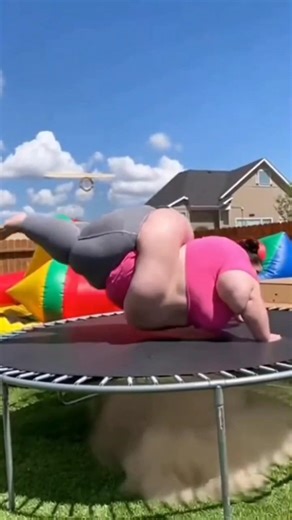 Trampoline Launch Destroys Giant Bounce Castle 😂🎈 | Backyard Chaos Caught on Phone #Shorts