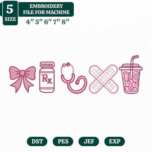 Nurse Life Embroidery Design | Nurse Icons Machine Embroidery File | Cute Nurse Sweatshirt Embroidery | Nurse Gift - Etsy