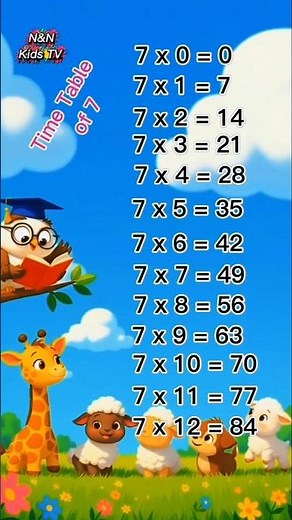 Time Table of 7/Multiplication Table 7 #shorts #shortvideo #viralshorts
