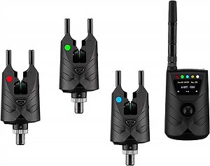 New Direction Tackle Bissanzeiger S9pro 3+1 Set | Funk | Smart Link | App Steuerung | Receiver mit Display | Aufladbar über USB | Nachtlicht