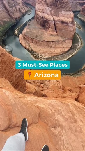 Arizona isn’t short on spectacular scenery. Here are 3 must-stops! 📍Sedona is the land of red rocks and vortexes. Stunning landscapes abound as you explore this region’s hiking trails and scenic drives ⛰️ 📍Horseshoe Bend is not only instantly recognizable, but it’s also one of the best places in Arizona to take pictures! Try to go early in the morning or later in the day for smaller crowds and better light 🌅 📍 Nearby is Antelope Canyon, the slot canyon famous for its bright, wavy rock walls.