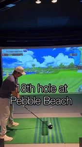 18th hole at Pebble Beach on the @pro_am_golf_chicago sim tonight | The Swing Library