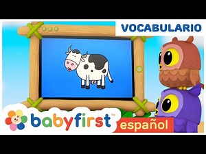 Nuevo espectáculo - Hoot, Scoot y What | Aprender vocabulario para niños | Vaca | Reloj | BabyFirst