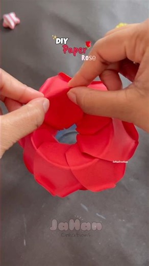 Cute paper rose flower 🌹 #diy #papercraft #craftideas #shortvideo