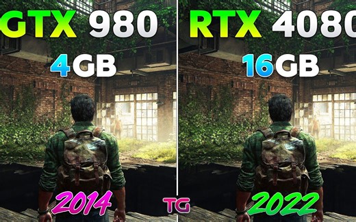 GTX 980 vs RTX 4080 - 8年变化