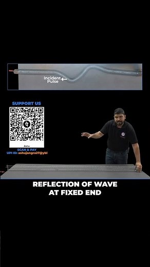 Wave Reflection at Fixed End. #physics #iitjeepreparation #wavemotion #experiment #neet #thesirius