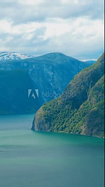 Sogn And Fjordane Fjord, Norway. Amazvertical g Fjord Sogn Og Fjordane. Summer Scenic View Of Famous Natural Attraction Landmark And Popular Destvertical ation In Summer. Zoom Out, Zoom. Bold Colors