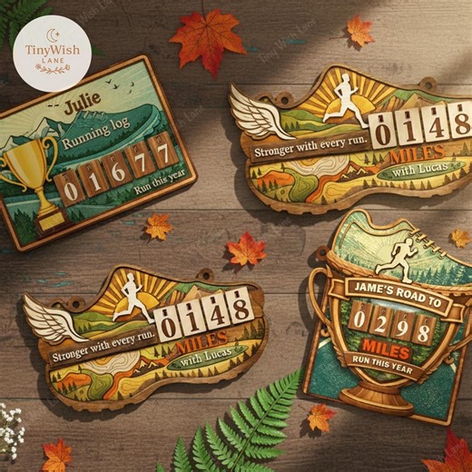 Personalized Running Miles Tracker Sign, Custom Shoe Shelf Decor, Miles Run This Year Counter, Running Log, Marathon Training Runner Gift - Etsy