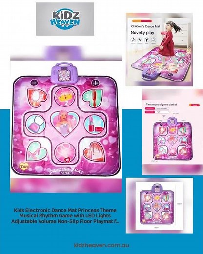 Kids Electronic Dance Mat Princess Theme Musical Rhythm Game with LED Lights Adjustable Volume No...