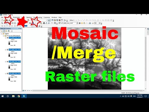 mosaic raster file :how to merge raster data: merge dem data