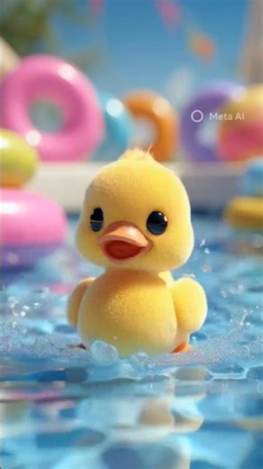 Duck Swimming in Pool #cartoonshorts #viral