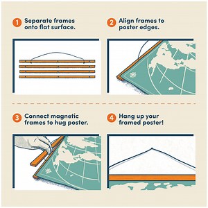 Poster Hanger Frames, Wood, Magnetic