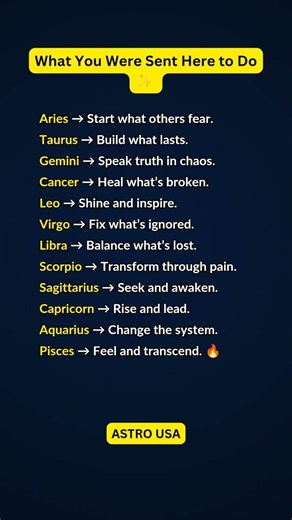 What You Were Sent Here to Do ✨ (Zodiac Edition)#zodiac #zodiacsigns #shorts #tarot #astrology