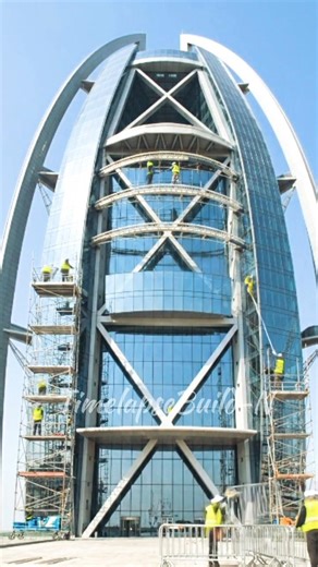 Insane Skyscraper Build Timelapse 🏗️ From Steel Skeleton to Luxury Icon😱 #shorts #skyscraper #viral