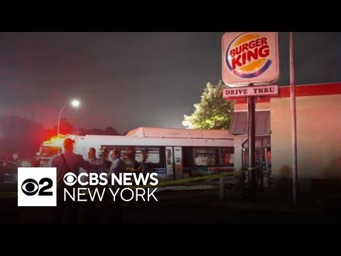 Video shows MTA bus lose control before crashing into Burger King