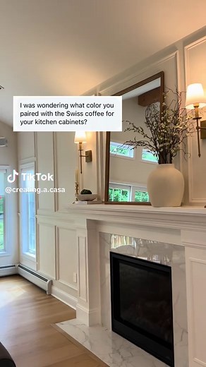 Swiss Coffee Walls with White Dove Cabinets: A Perfect Match