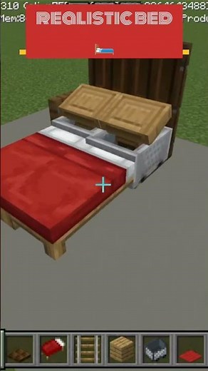 how to build realistic bed in Minecraft #gaming #minecraft