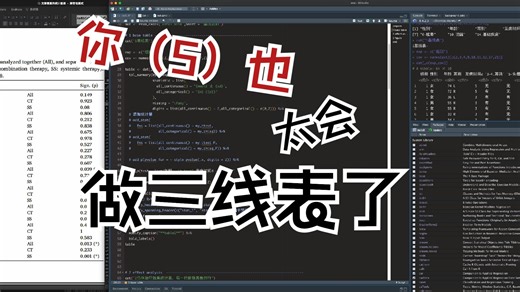 R语言快速入门——系列（5）手把手教你做三线表！