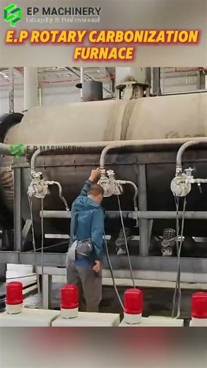 Massive Scale Biochar Production! ⚙️ Continuous Rotary Furnace #shorts #machine #factory #charcoal