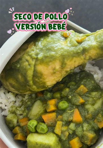 Seco de pollo versión bebé 💚🍗 Un platito casero, lleno de sabor y nutrientes, preparado con mucho amor para mi pequeño. 🥦🥰 #secodepollo #comidacasera #nutritivo #10meses #parati