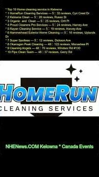 Top 10 Home cleaning service in Kelownaand 1. HomeRun Cleaning Services — 5★ (32 reviews), Cyn Cres