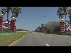 Walt Disney World Driving Down World Drive to Animal Kingdom 2013 HD