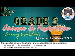 GRADE 2 | ESP QUARTER 1 WEEK 1 - WEEK 2 | MELC PIVOT 4A BASED WORKSHEETS | FREE DOWNLOAD PDF FILE