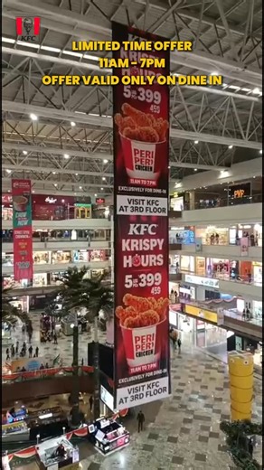 Greater Noida & Noida on Instagram: "Turn your hunger up 🔥🍗 Get 5 crunchy Peri Peri leg pieces at just ₹399 during Krispy Hours. ⏰ 11 AM – 7 PM 🍽️ Dine-in only Crunch time starts now 😍 📍 Now serving in Gurugram * KFC – Noida Sector 18 * KFC – North Eye Mall. Sec 74 * KFC – Sector 63, Noida * KFC – Mall of India, Noida * KFC – Gaur City Mall, Greater Noida * KFC – ITHUM Galleria Mall, Greater Noida * KFC – Grand Venice Mall, Greater Noida * KFC – Advant Noida * KFC – Logix Mall * KFC – GIP M