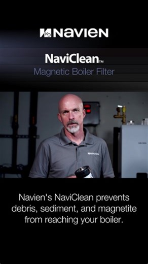 NaviClean is a must-have magnetic boiler filter. It features bi-directional flow and 360-degree rotational valves, making in-line installations simple enough to complete in just two minutes. #Navien #BoilerFilter #MagneticFilter #boiler #PlumbingSolutions #EnergyEfficiency #QuickInstall #HVAC #SmartHome | Navien, Inc