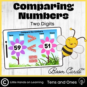 Comparing Two Digit Numbers Boom Cards