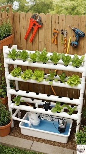 From Pipes to Fresh Food 🥬 DIY Hydroponic System #garden