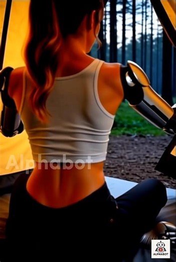 ​[EPIC SHORTS!] Half-Robot Woman 🤖 Gets COMFORTABLE Inside a Tent! (Solo Camp) #shorts #camping