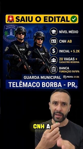 Public Notice Released for the Municipal Guard of Telêmaco Borba - PR