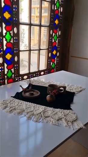 Macrame Table Runner 🌿 Handmade Boho Decor #shorts #macrame #diy #diycrafts #pattern #bohostyle