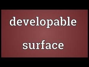 Developable surface Meaning