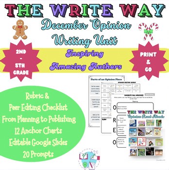 December Opinion Writing Unit | Prompts, Anchor Charts, Drafting & Publishing