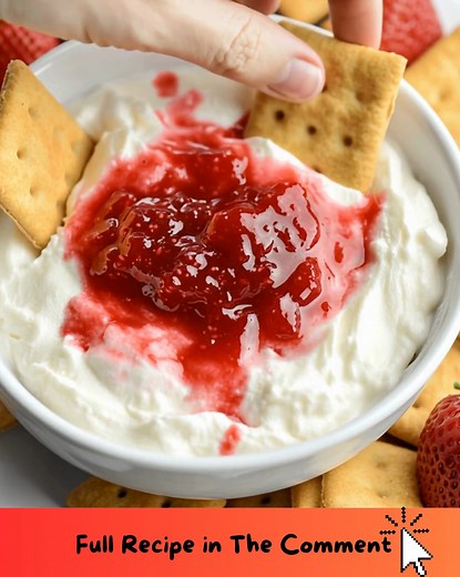 77K views · 127 reactions | Strawberry Cheesecake Dip This creamy, luscious dip tastes just like strawberry cheesecake in a bowl! Perfect for parties, potlucks, or whenever you're craving something sweet and indulgent. Ingredients For the Dip: 8 oz cream cheese, softened 1 cup powdered sugar 1 tsp vanilla extract 1 cup heavy whipping cream 1 cup fresh strawberries, diced small 2 tbsp strawberry jam or preserves ......  Full Recipe in Coʍmеոτ  | Food and drink | Facebook
