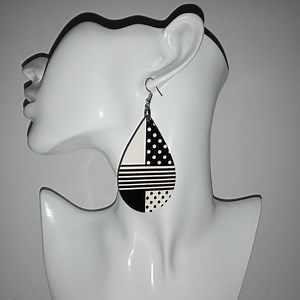 Colorblock fashion earrings for women, double sided... - Depop