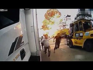 Tanker explosion in Korea captured on surveillance video | LIVE LEAK TV