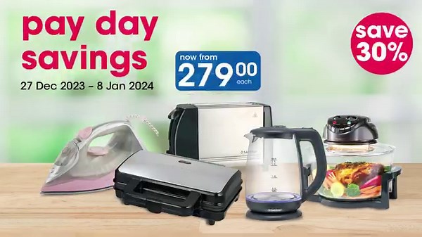Clicks pay day savings catalogue. Valid from 27 Dec 23 - 08 Jan 24