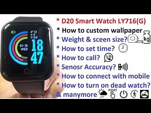 D20 Smart Watch - LH716(G) Smart Watch - full menu explore - how to connect with application - 2023